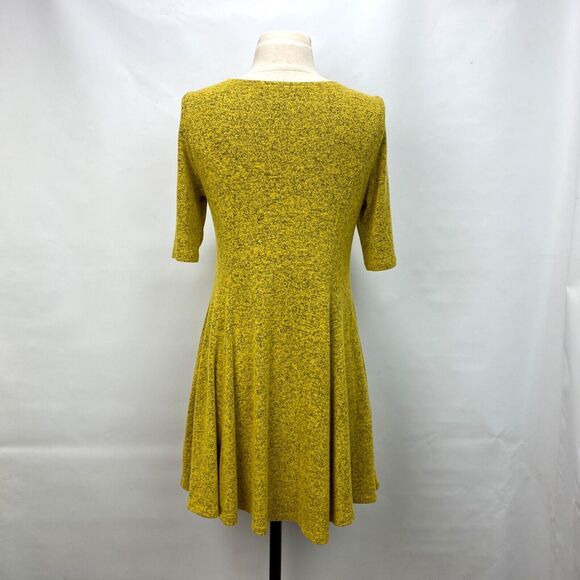 Purple Generation Womans Yellow Speckled Knit Dress Large Princess Boho Fairy - Picture 8 of 10